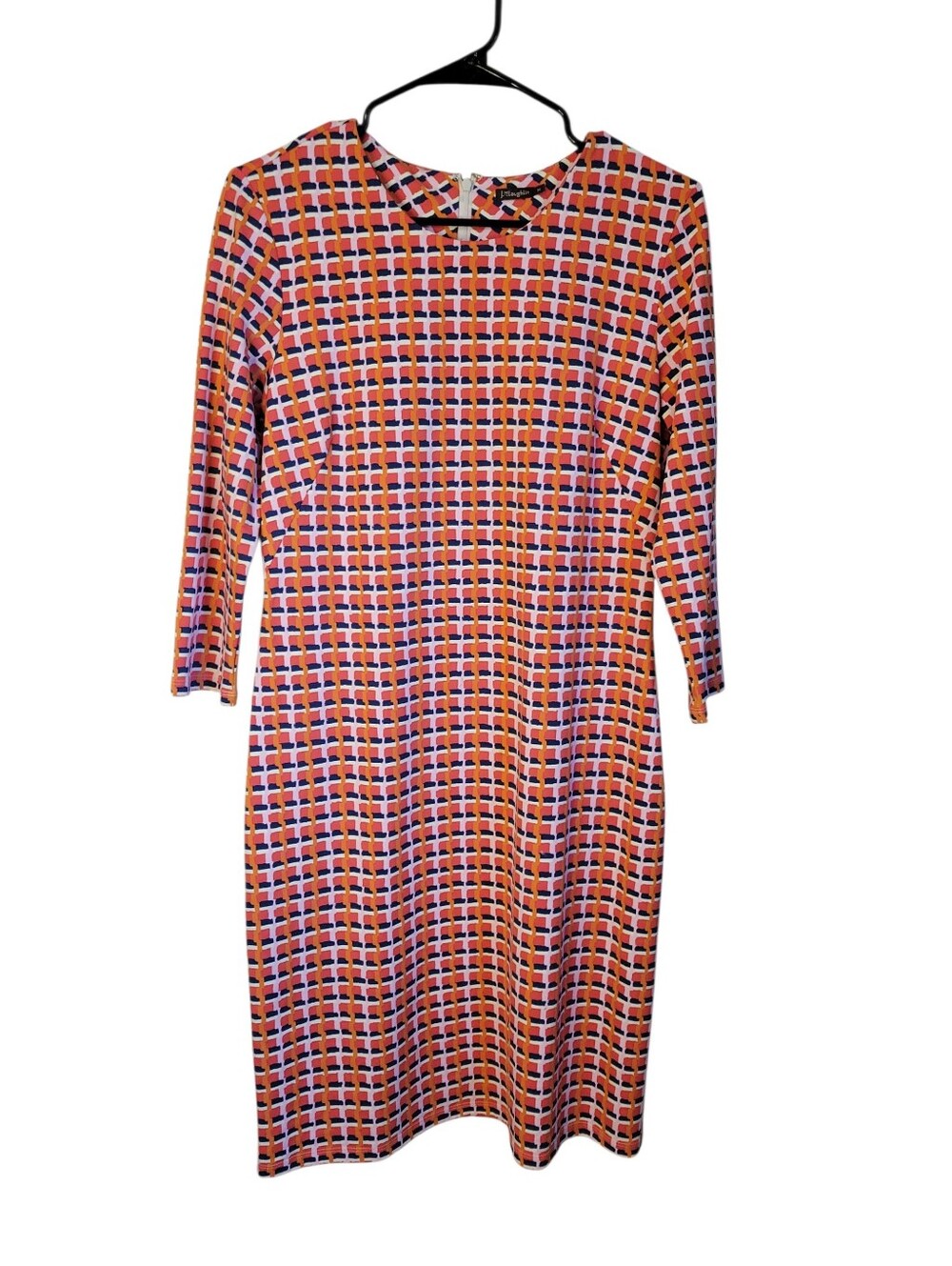 J McLaughlin Shift Dress Medium Geometric Preppy Coastal Country Club